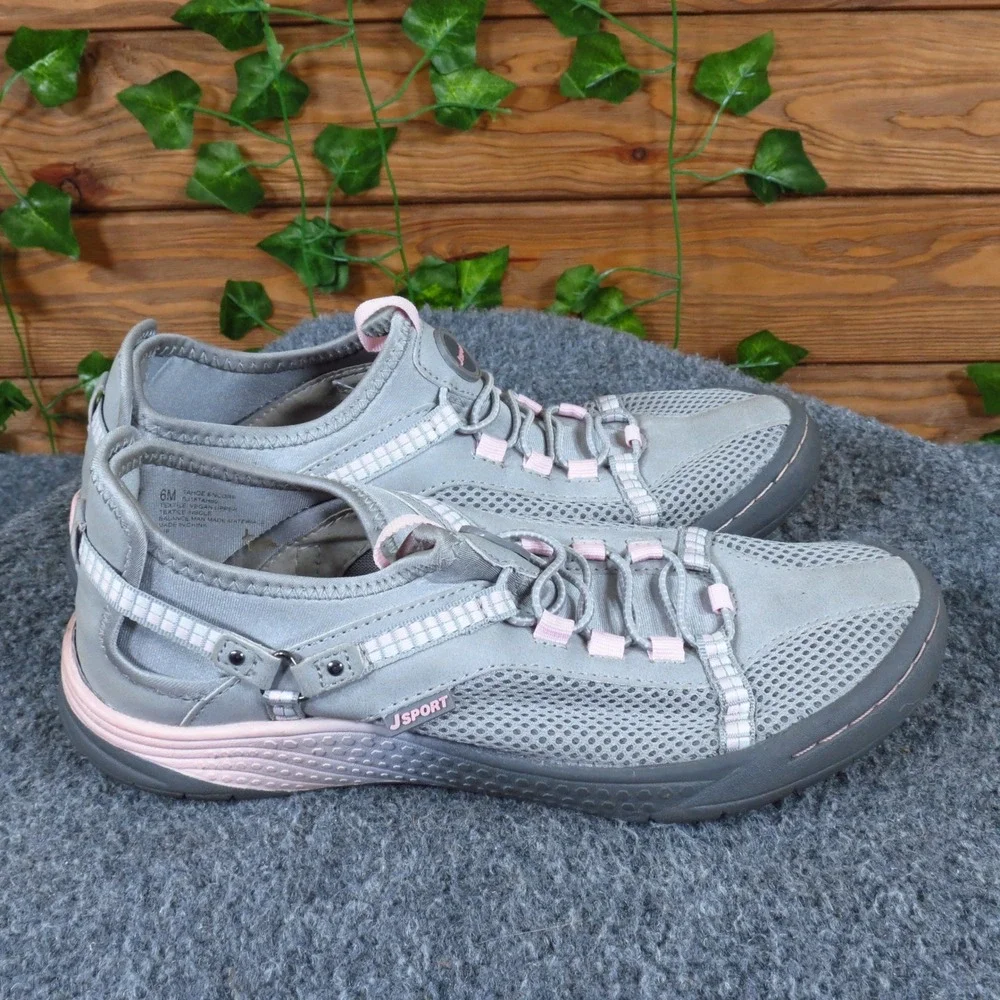J Sport Tahoe Encore Women Walking Hiking Shoe Size 6 Water Ready Gray Pink